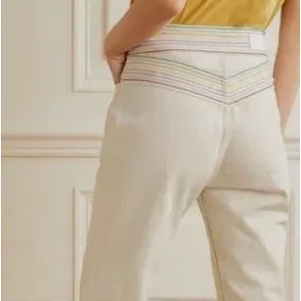 RE/Done Ecru Blanca Miro Stove Pipe Button Fly Cotton Straight Leg Jeans Size 24 - Picture 4 of 9